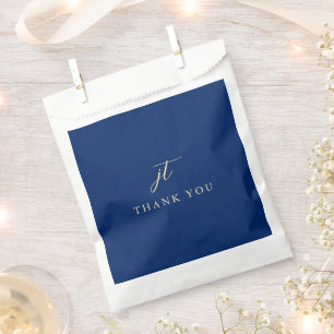 Klassische Navy- und Creme-elegante Hochzeit Geschenktütchen