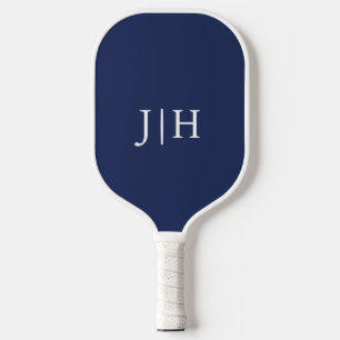 Klassische Navy/White Simple Monogram Minimalistis Pickleball Schläger