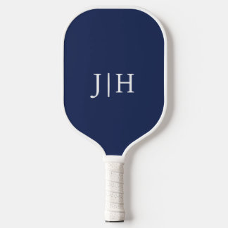 Klassische Navy/White Simple Monogram Minimalistis Pickleball Schläger
