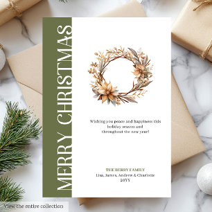 Klassische neutrale Weihnachtsgrußkarte Feiertagskarte