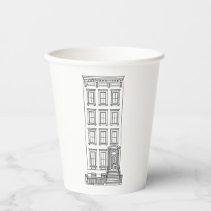 Klassische New Yorker Treppenhaus-Wohnungszeichnun Pappbecher