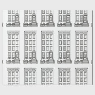 Klassische New Yorker Treppenhauswohnung Zeichnung Geschenkpapier