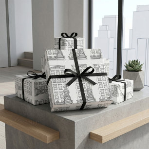 Klassische New Yorker Treppenhauswohnung Zeichnung Geschenkpapier