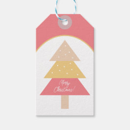 Klassische Niedlich rosa Töne Frohe Weihnachtsbaum Geschenkanhänger