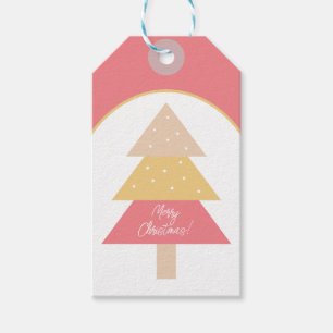 Klassische Niedlich rosa Töne Frohe Weihnachtsbaum Geschenkanhänger
