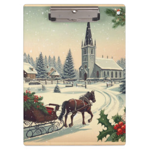 Klassische/nostalgische Weihnachtsszene Klemmbrett