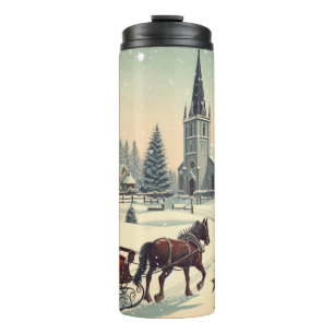 klassische/nostalgische Weihnachtsszene Thermosbecher