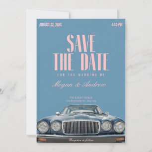 Klassische Oldtimer-Hochzeit Save The Date