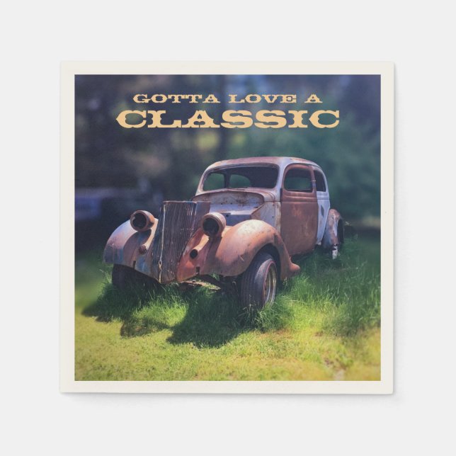 Klassische Oldtimer-Papier-Servietten Serviette (Vorderseite)