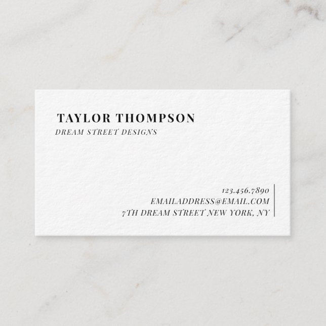 Klassische Olive Aesthetic Business Card Visitenkarte (Vorderseite)