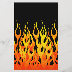 Klassische Orange, die Flammen auf Feuer läuft Briefpapier