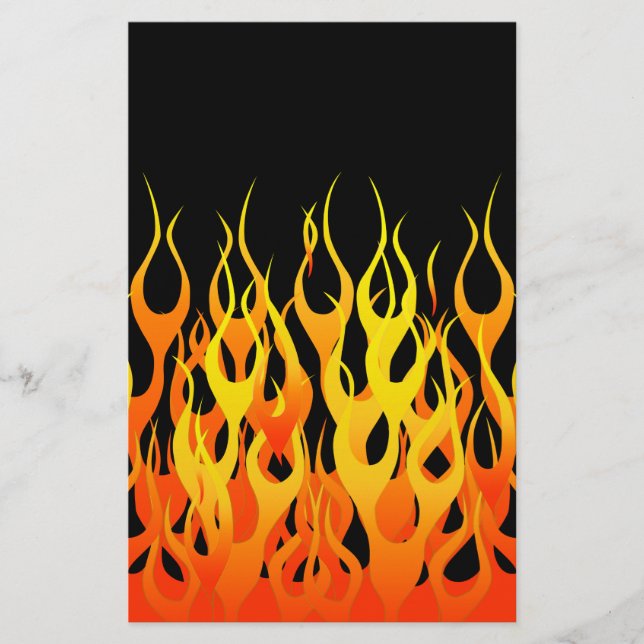 Klassische Orange, die Flammen auf Feuer läuft Briefpapier (Vorderseite)