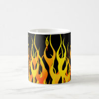 Klassische Orange, die Flammen auf Feuer läuft