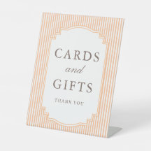 Klassische orange gestreifte Hochzeitskarten und G
