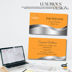 Klassische Orange Wavy Silver Dekoration mit Brand Visitenkarte