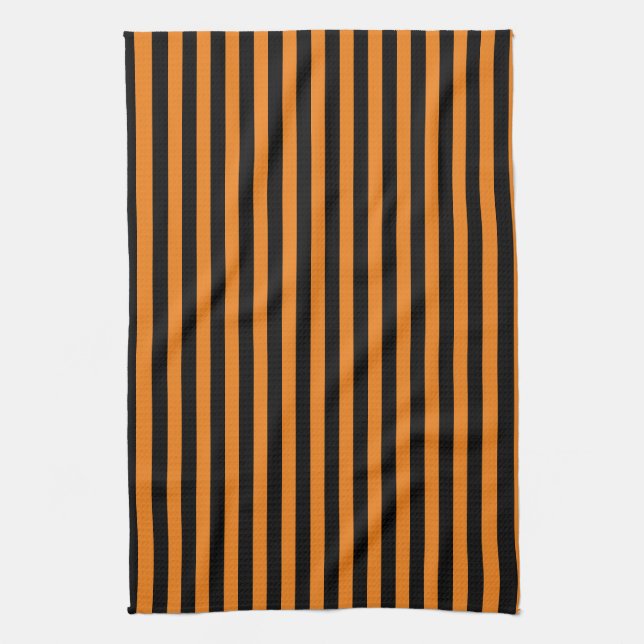 Klassische orangefarbene und schwarze vertikale St Geschirrtuch (Vertikal)