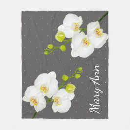 Klassische Orchideen-Blume und Grau mit Namen Fleecedecke