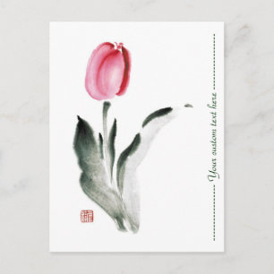 Klassische orientalische chinesische Sumi-e-Tinten Postkarte