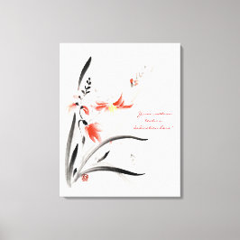 Klassische orientalische Sumi-e Tintenfarbe Blume Leinwanddruck
