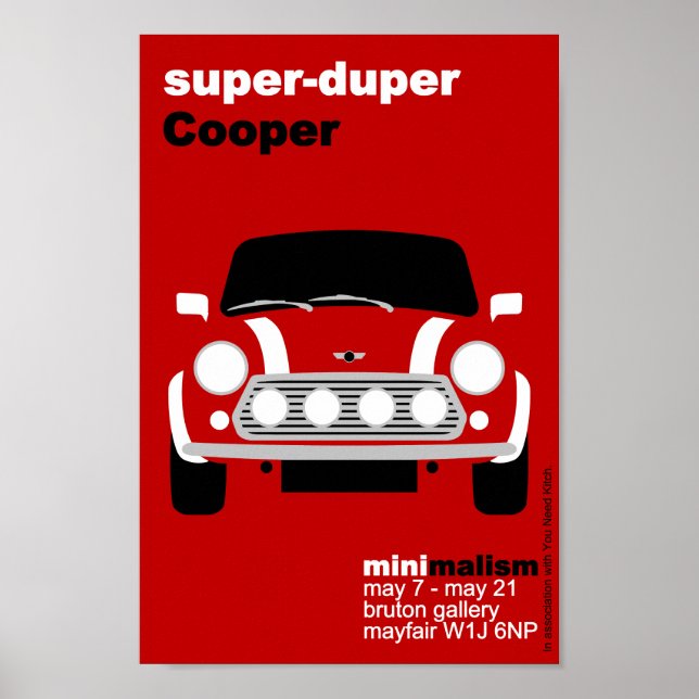 Klassische Original Mini Car Minimalistische Kunst Poster (Vorne)