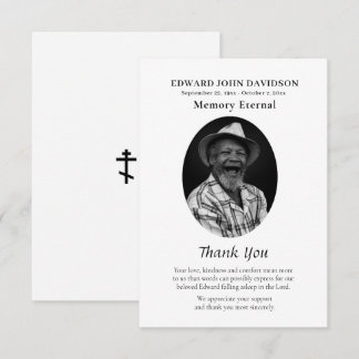 Klassische orthodoxe christliche Gedenkfoto Dankeskarte