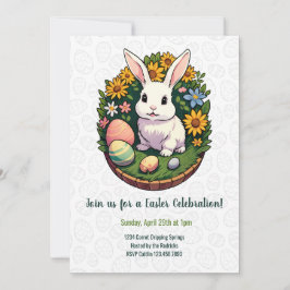 Klassische Ostersonnige Illustration. Frohe Ostern Einladung