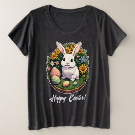 Klassische Ostersonnige Illustration. Frohe Ostern Große Größe T-Shirt