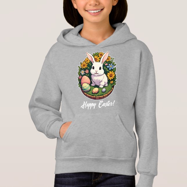 Klassische Ostersonnige Illustration. Frohe Ostern Hoodie (Vorderseite)