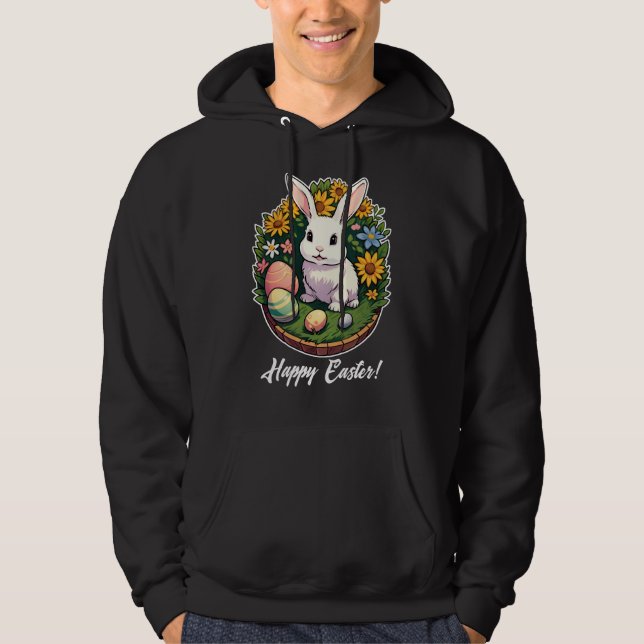 Klassische Ostersonnige Illustration. Frohe Ostern Hoodie (Vorderseite)