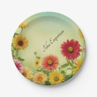 Klassische Papierplatte mit Blumenmuster Pappteller
