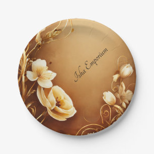 Klassische Papierplatte mit Blumenmuster Pappteller