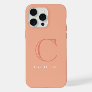 Klassische Peach-Pink-Script-Monogramm-Hülle Case- iPhone 15 Pro Max Hülle