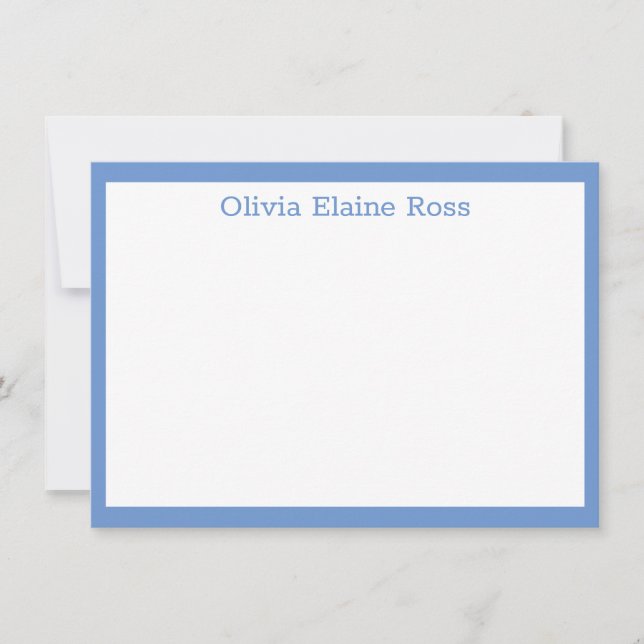 Klassische Personalisiert Blue Flat Note Card Einladung (Vorderseite)