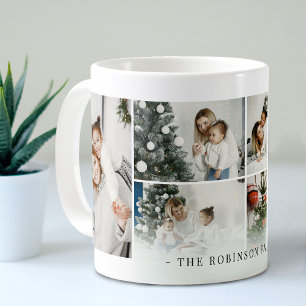 Klassische personalisierte Familienfotocollage B Kaffeetasse