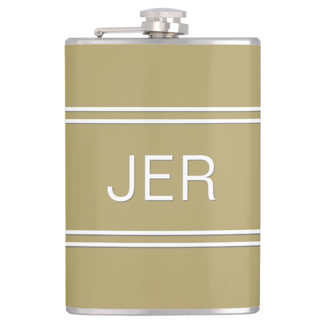 Klassische personalisierte Monogramm-Initialen Tri Flachmann (Vorderseite)