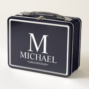 Klassische Personalisierte Trauzeuge Geschenkboxen Metall Brotdose