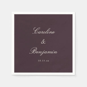 Klassische Pflaumen-Schrift Elegante Hochzeit Benu Serviette