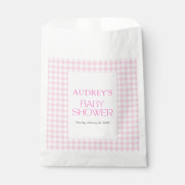 Klassische Pink Gingham Girl Baby Dusche Geschenktütchen