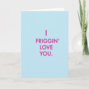 Klassische Pink I Love You Karte in Fettschrift