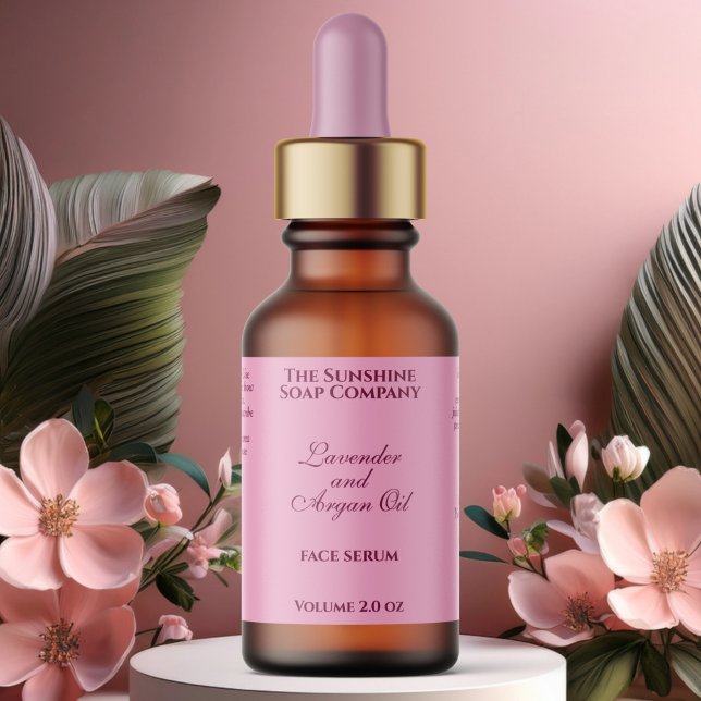 Klassische Pink-Kosmetik Dropper-Flasche Adressaufkleber (Von Creator hochgeladen)