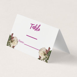 Klassische Platzkarte der weißen botanischen Flora