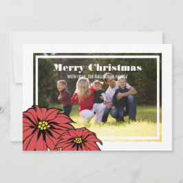 Klassische Poinsettia Holiday Foto Flat Card Feiertagskarte