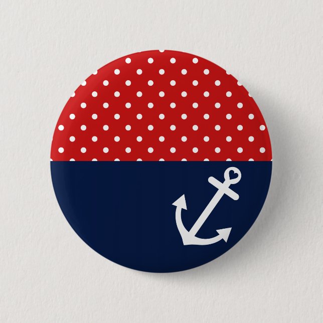 Klassische Polka-Punkt-SeeLiebe Button (Vorderseite)