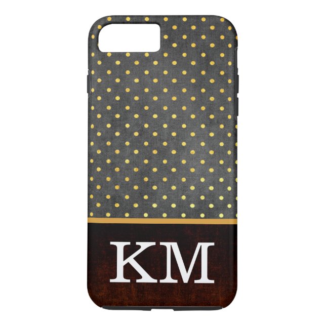 Klassische Polka-Punkte für Monogramm Case-Mate iPhone Hülle (Rückseite)