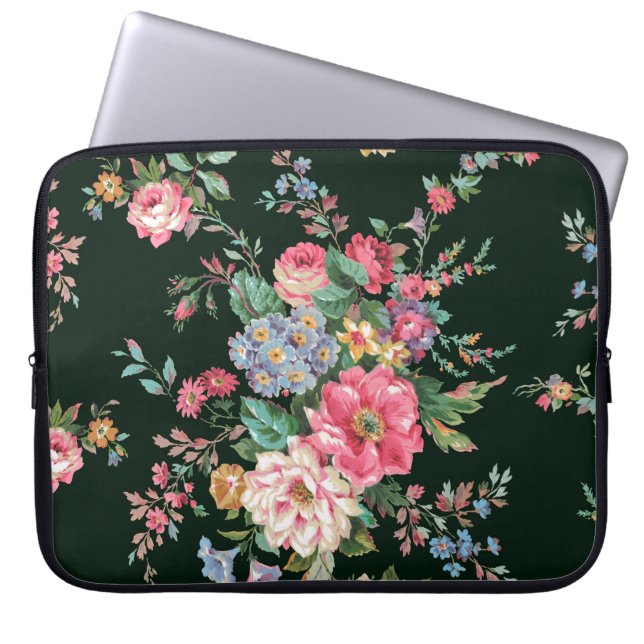 Klassische Populäre Blume Nahtloses Muster im Hint Laptopschutzhülle (Vorderseite)