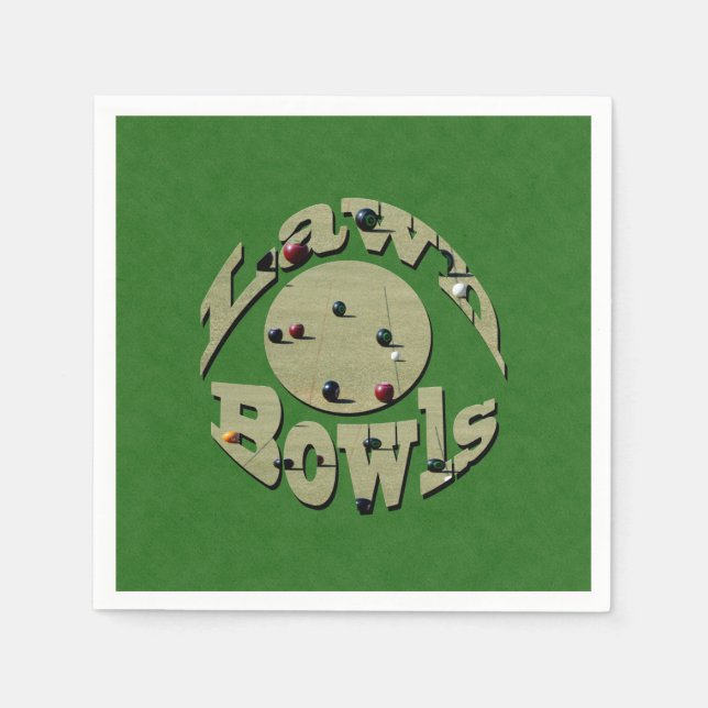 Klassische Präzision: Logo für "Bowls" auf kreisfö Serviette (Vorderseite)
