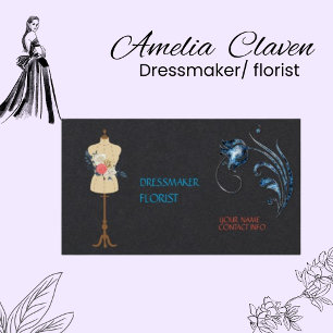 Klassische Premium Black Paper Dressmaker Florist Telefonnummerkarte