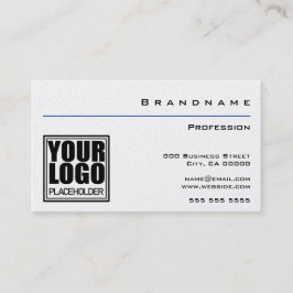 Klassische Premium Perle Weiß mit Logo und Foto Visitenkarte