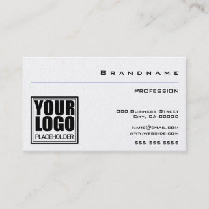 Klassische Premium Perle Weiß mit Logo und Foto Visitenkarte