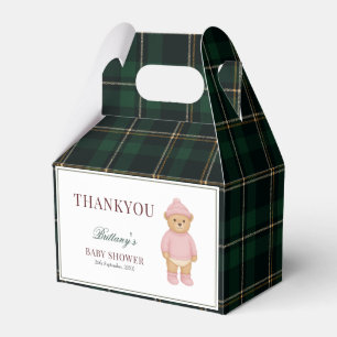 Klassische Preppy-Bär-Designer-Karobaby-Party Geschenkschachtel
